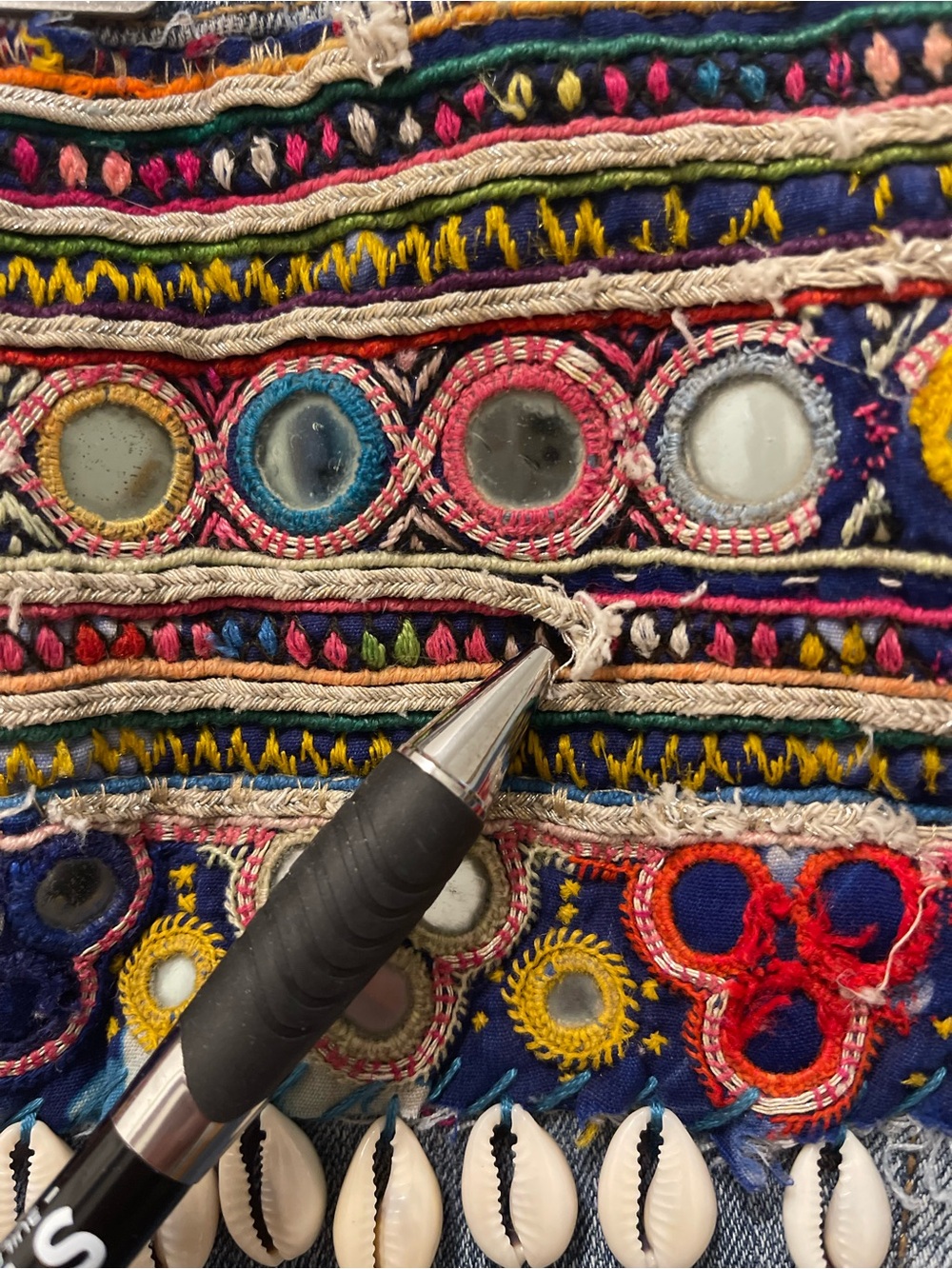 Hand Embroidered Blue Denim Jacket - Women - Picture 11 of 13
